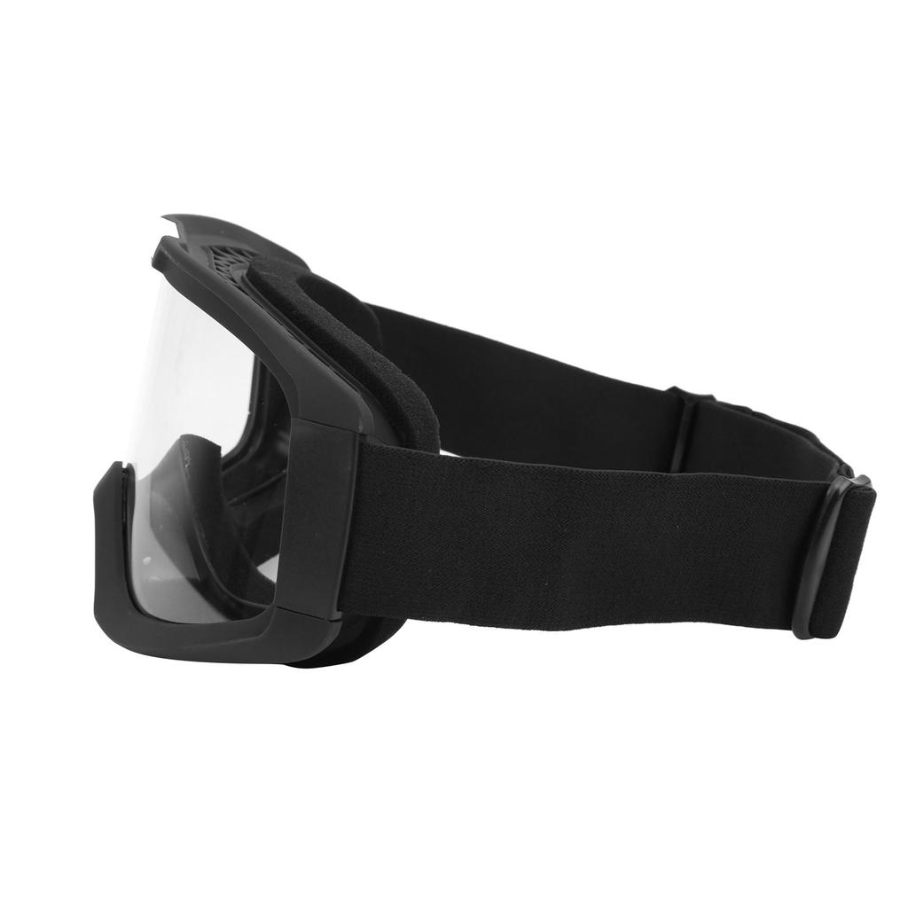 Windproof Goggles Eye Protection Adjustable Strap for Outdoor Cycling Welding MountaineeringBlack Frame Transparent Lens