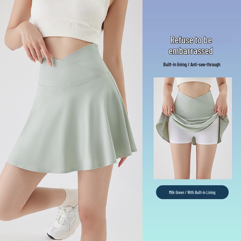 Women s Quick-Dry Pleated Sports Skirt for Yoga, Tennis & Badminton S (75-90 Jin) светло-зеленый