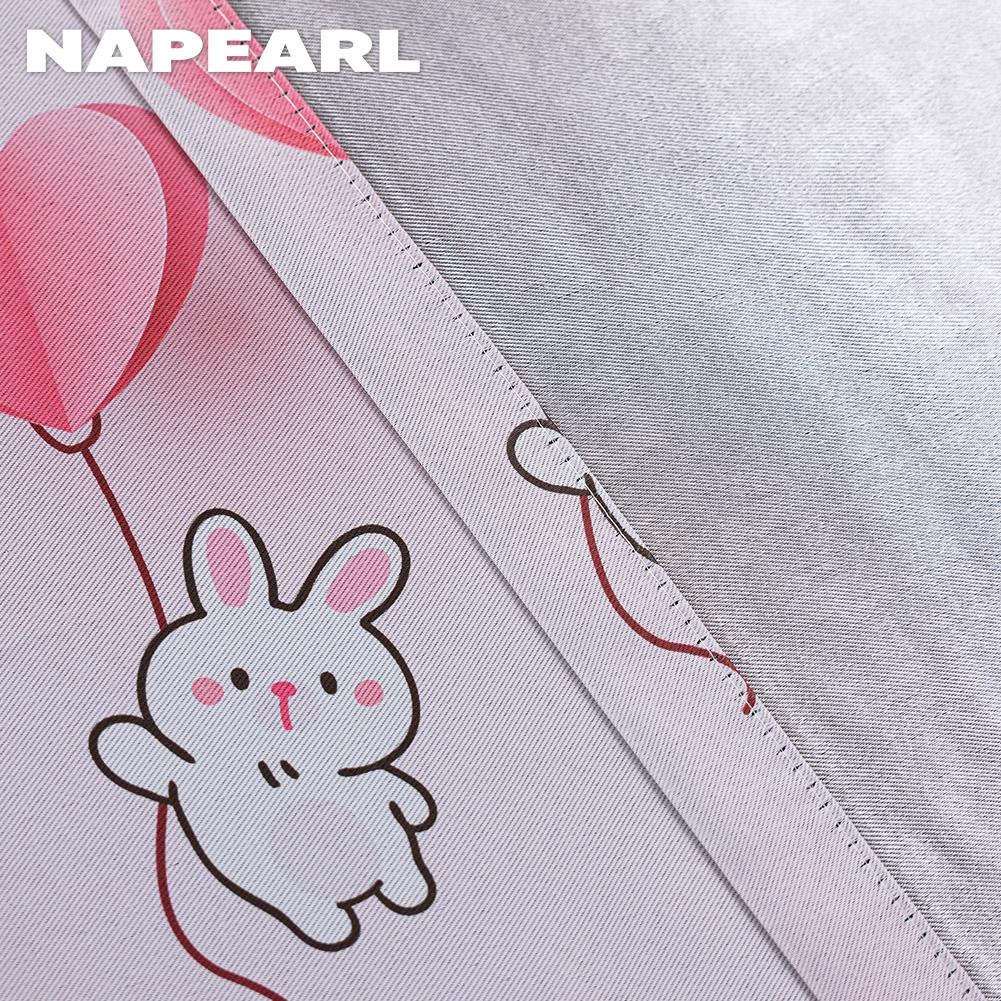 1PC NAPEARL 70-80% Blackout Cartoon Printed Girls' Room Pink Short Curtains for Bedroom Living Room Home Decor