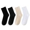 Socks Men'S Fleece Thickened Warm Terry Socks Wear Pure Black Medium Tube Socks Winter Sleep Towel Bottom Socks