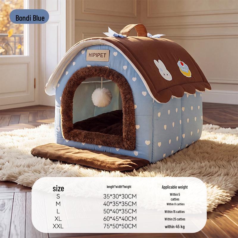 Panier à chien Pied-de-poule pour grands chiens et chats - Panier pour sommeil profond Automne/Hiver