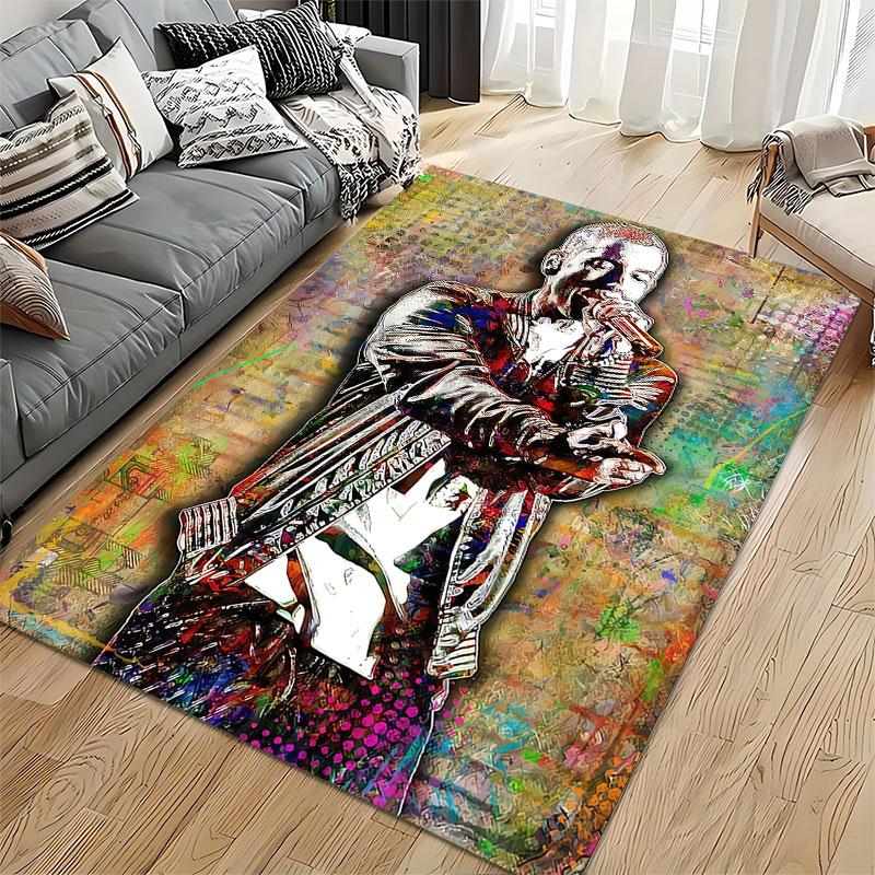 Colorful Singer Portrait Carpet suitable as a non-slip mat for the living room or bedroom sofa
