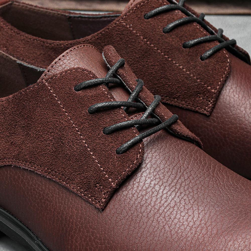Genuine Leather Men Derby Shoes Thick Sole Men Casual Shoes Men Leather Shoes