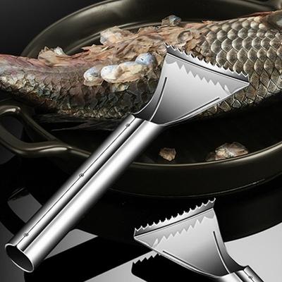 Stainless Steel Fish Scales Scraper Sharp Blade Fast Remove Fish Scales Remover Multi-purpose Bone Tweezers Cleaning Scraper