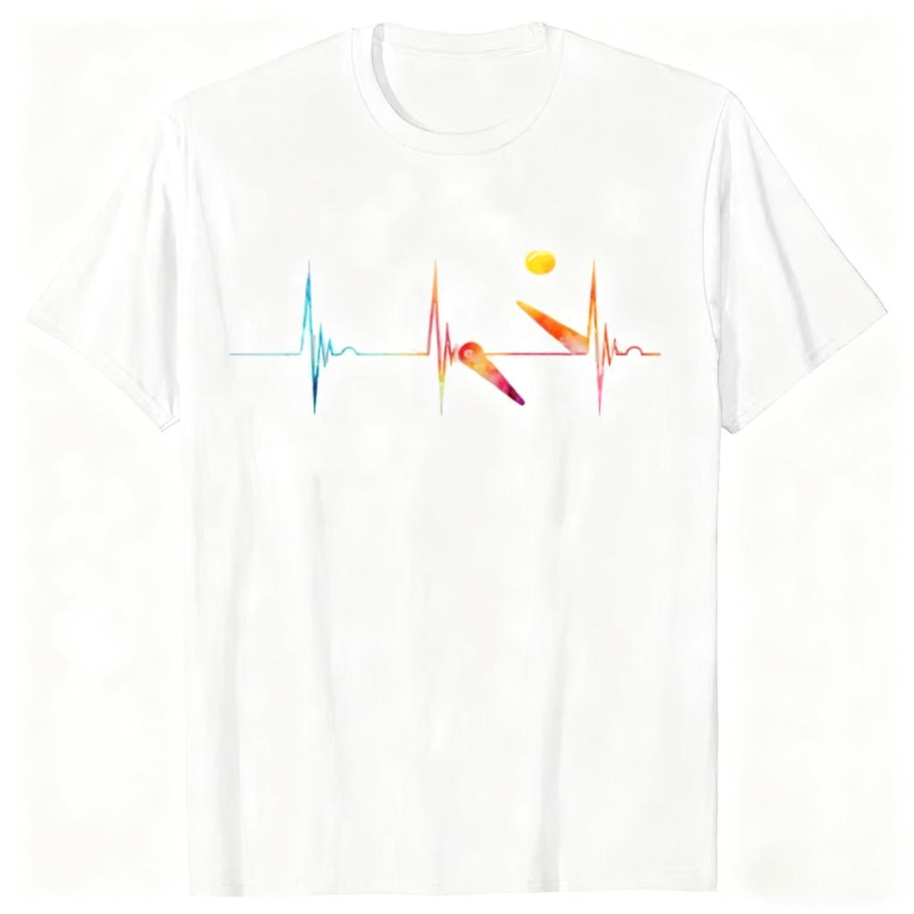 Lustige Flipper Herzschlag Puls Grafik T-Shirts Herren Damen Mode Lässiges T-Shirt 100% Baumwolle Locker Übergröße T-Shirt