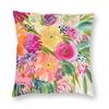 Burst Of Spring Flower Bouquet Square Pillowcase Polyester Linen Velvet Printed Decorative Pillow Case Car Cushion Cover x
