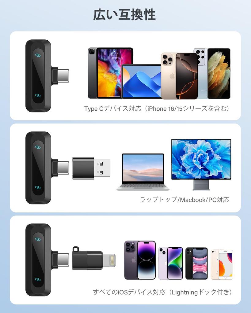 New Lapel Wireless Lapel Microphone Compatible with Simultaneous Use for Two Instant LED Noise 7 Hours of Continuous Sound Microphone for Video Live