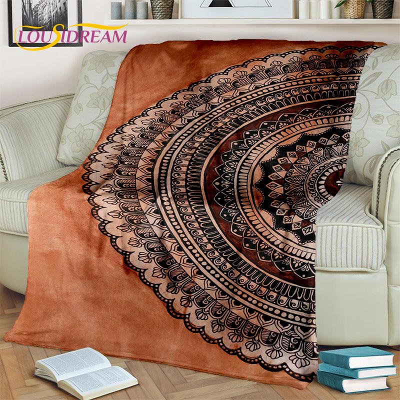 3D Mandala Bohemia Geometric Flower Blanket,Soft Throw Blanket for Home Bedroom Bed Sofa Picnic Office Hiking Leisure Nap Cover