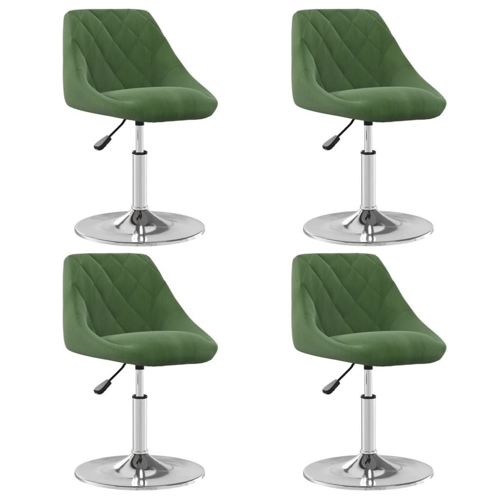 vidaXL Dining Chairs 4 pcs Swivel Dark Green Velvet
