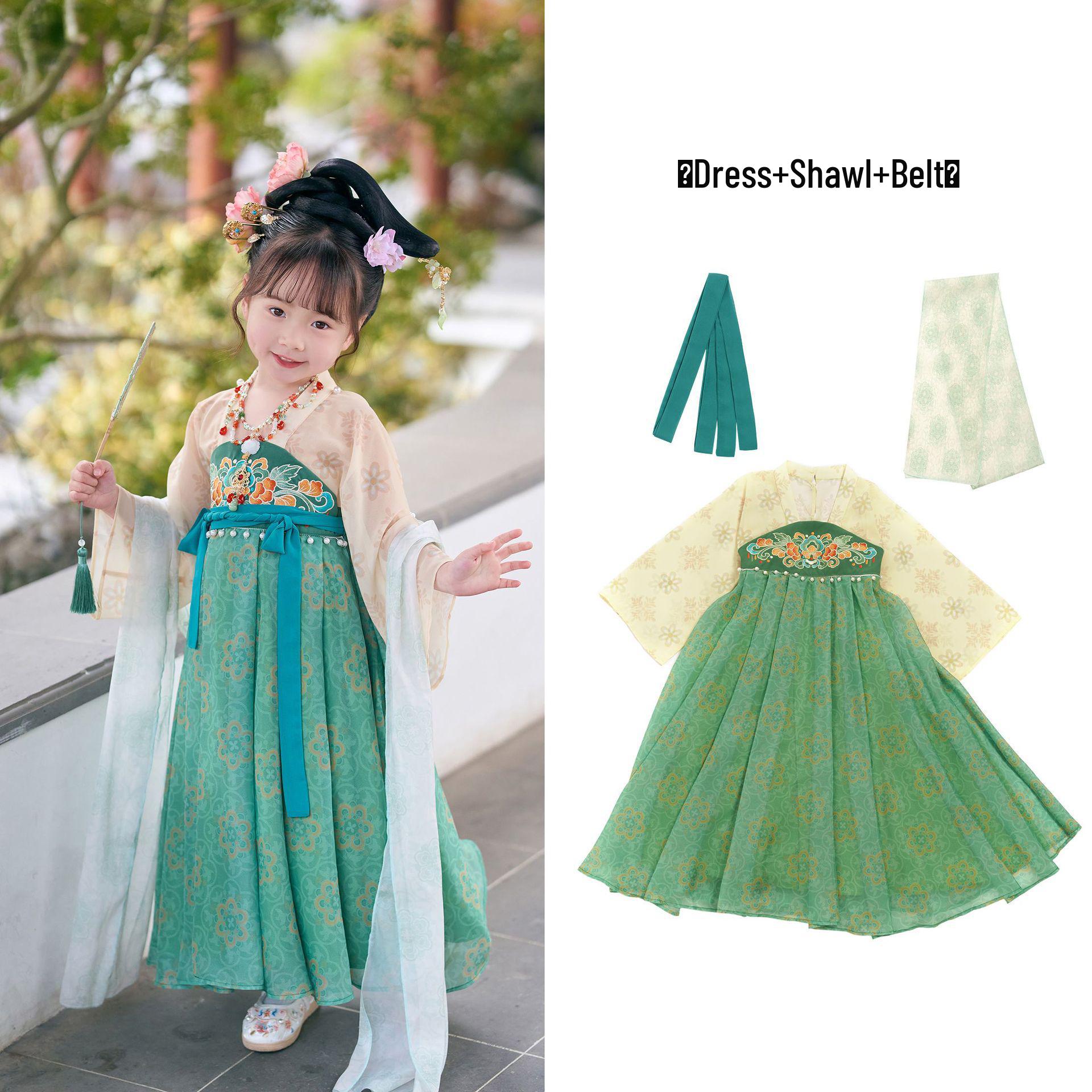 Летнее ханьфу платье для девочек 2025: Костюм китайской принцессы в сказочном стиле руцюнь 150