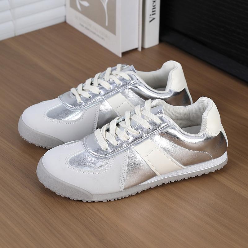 silver Retro Virtue Training Shoes for WomenNew Spring and Summer Thin Soft Sole Shoes Casual Flat Shoes Women's Shoes