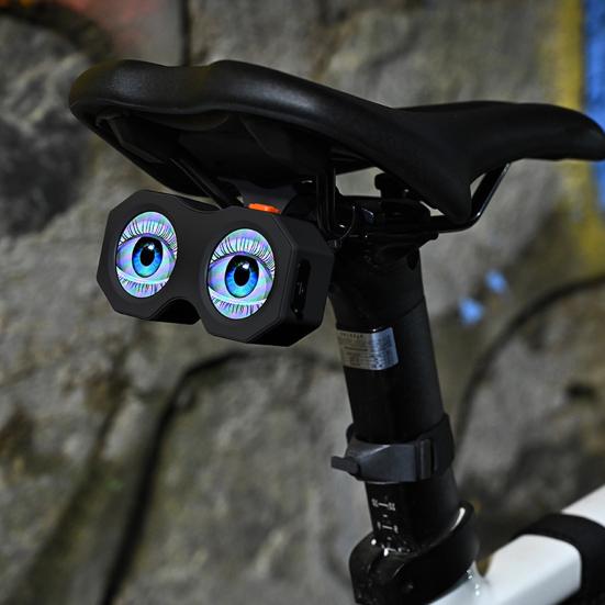 Demon Eyes Bicycle Taillight App Controlled IP64 Waterproof USB Rechargeable MTB Road Mountain Bike Night Riding Warning Rear Lamp