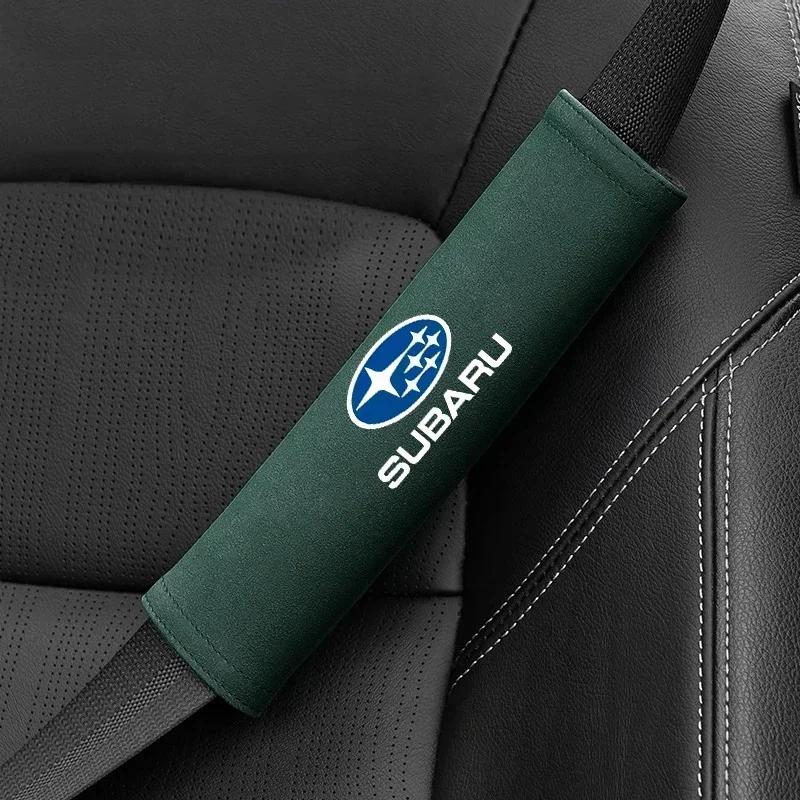 Leather Car Seat Belt Cushion Safety Belt Shoulder Protector Pad Accessories For Subaru XV Legacy WRX Forester Impreza GC8 STI ftet6