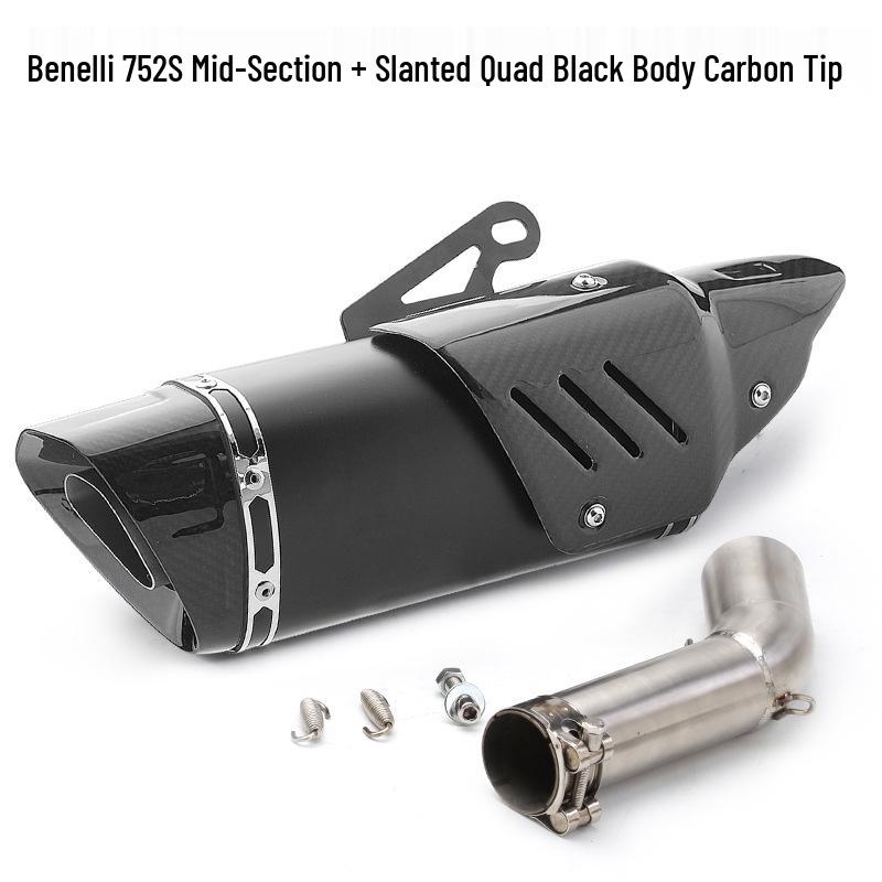 Benelli 752S Stainless Steel Mid Slant Scorpion Carbon Fiber Exhaust