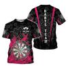 T-shirt Homme Darts Imprimé en 3D Personnalisé avec Nom pour Fans de Darts Hauts Graphiques Hauts d'Été Manches Courtes Oversize Vêtements