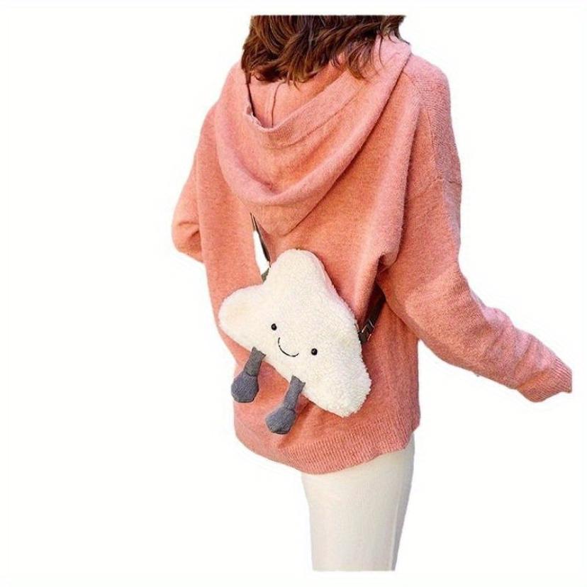 1 Pcs Fashion Cartoon Clouds Satchel Bags Kawaii Plush Soft Phone Purses Women Lovely Shoulder Bag Ladies Crossbody Bags