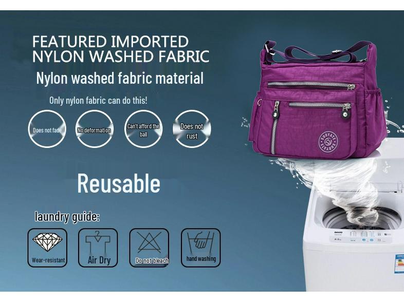 Elegantní dámská taška přes rameno crossbody - Velká kapacita, stylový nylonový design pro maminky středního věku