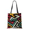 Abstract Art Print Shopping Bags Women Folding Reusable Customize Tote Shoulder Bag Canvas Casual Groceries Handbags 2022