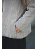 Vintage Chinese Tie-Dye Winter Cotton Coat with Buttons and Ramie Quilting