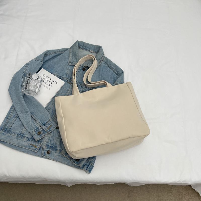 Kontrastowa torba damska duża pojemność torba tote lekka studencka torba na ramię do klasy