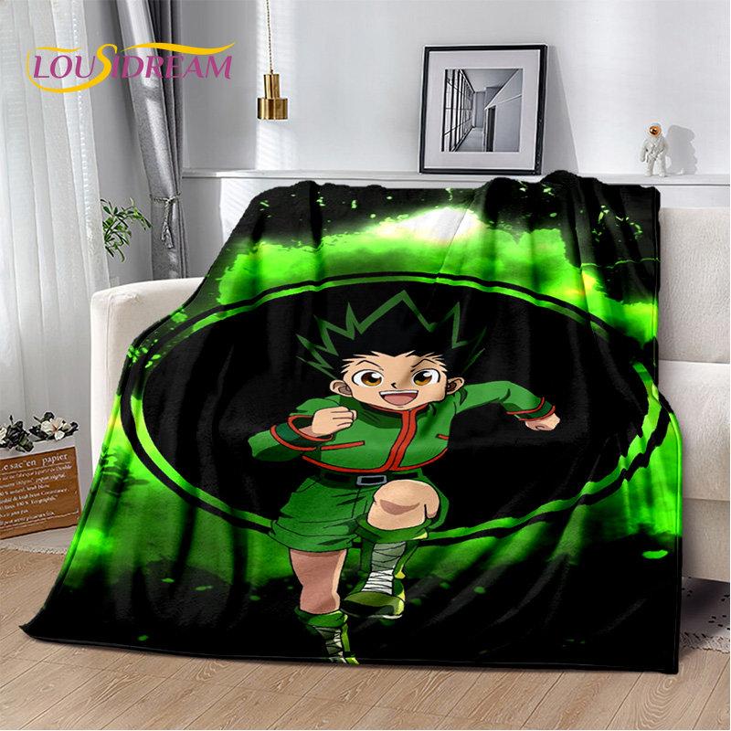 Anime Hunter×Hunter HxH Cartoon puha plüss takaró, flanel takaró kidobó takaró nappaliba hálószoba ágy kanapé piknik huzat