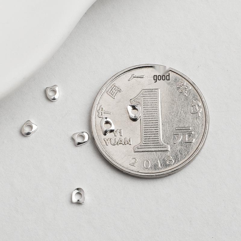 S925 Geometric Crushed Silver Beads for DIY Bracelets & Necklaces