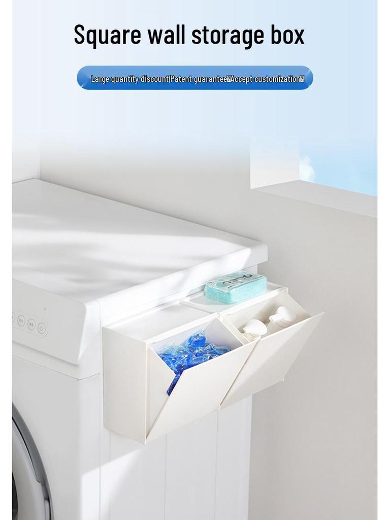 Väggmonterad förvaringsbox för toalettpapper och mensskydd med tipplock, Dammtät organizer, Utan hål