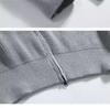 Men's Korean Double Zipper Round Neck Casual Knit Cardigan - Loose, Versatile, Solid Color Sweater.