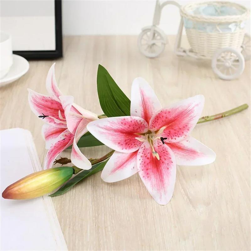 

Artificial Lilies Real Touch for Home Wedding Office Decor Realistic Arrangement Valentine s Gift XL