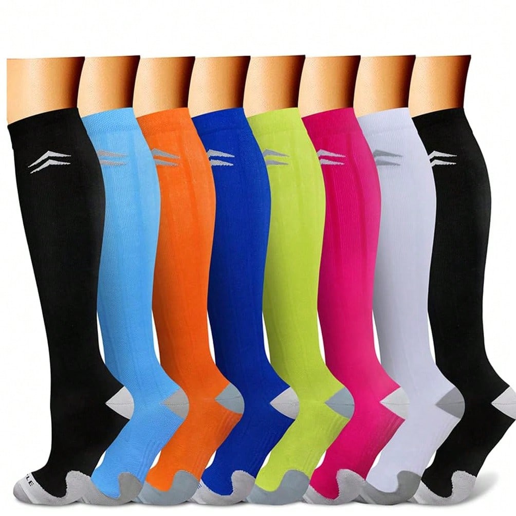 Sports Pressure Socks 8 Pairs of Socks Men's and Women's High Socks Yoga Socks Compression Socks Breathable