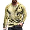 Men'S T-Shirt 3D Digital Printing Outer Wear With Long-Sleeved Casual Top