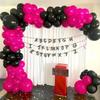 Hot Pink Balloons Arch Kit Black Rose Red Balloon Garland Wedding Bridal Shower Birthday Party Gender Reveal Decoration Globos