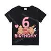 Capybara Girl Birthday Clothes Cute Toddler Kids Number T Shirt Cartoon Short Sleeve Baby Cotton T Shirt Summer Children  Tops