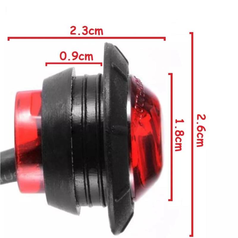 10x Red Marker Side 3 Led Trailer Truck Lorry Recovery Position Lights Lamps 24v