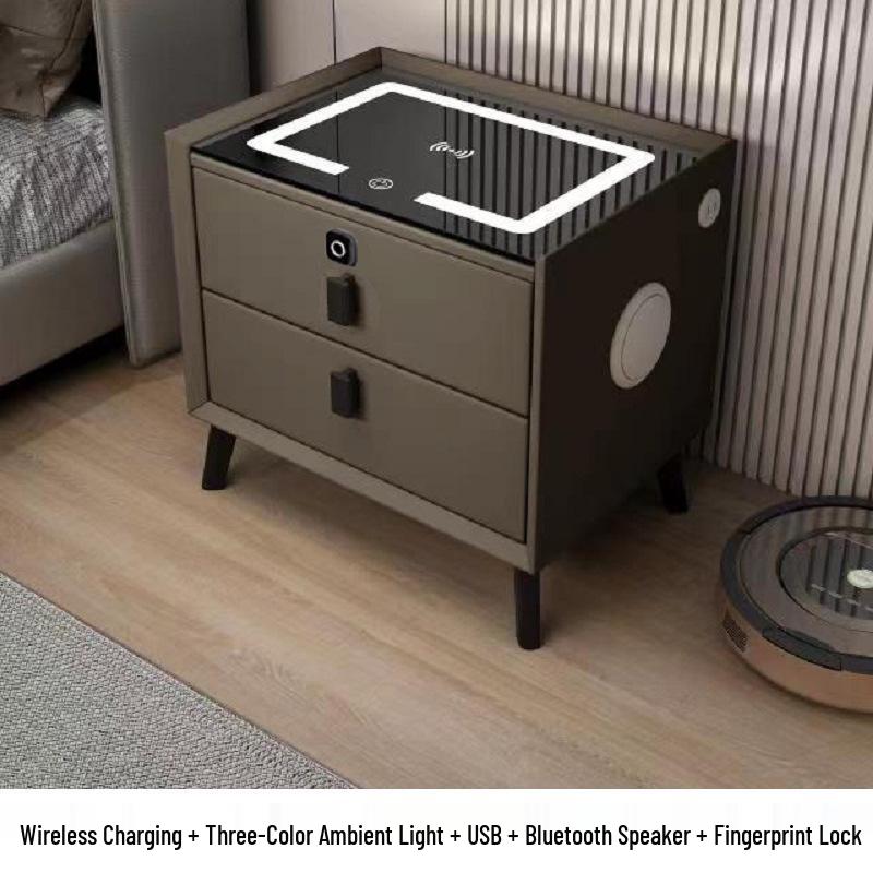 Smart Bedside Table with Storage - Compact Bedroom Cabinet