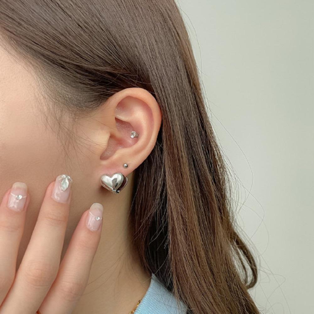 Heart Earrings Lovely Daily Women's Accessories Plump