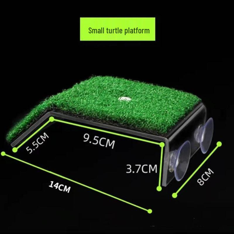 Acrylic Turtle Climbing & Sunbathing Platform with Feeding Trough - Small Size Floating Island for Tanks