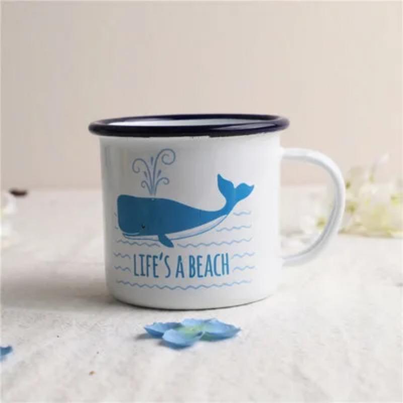Outdoor Back To Ancients Creative Enamel Camping Mug 300ml Metal Enamel Coffee Tea Camping Hiking Backpacking Fishing Picnic