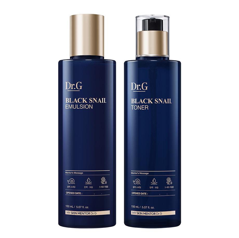 Dr.G Black Snail Elasticity Toner & Emulsion Set (150ml + 150ml) – Anti-Ageing & Moisturising Duo for Sensitive Skin, Korean