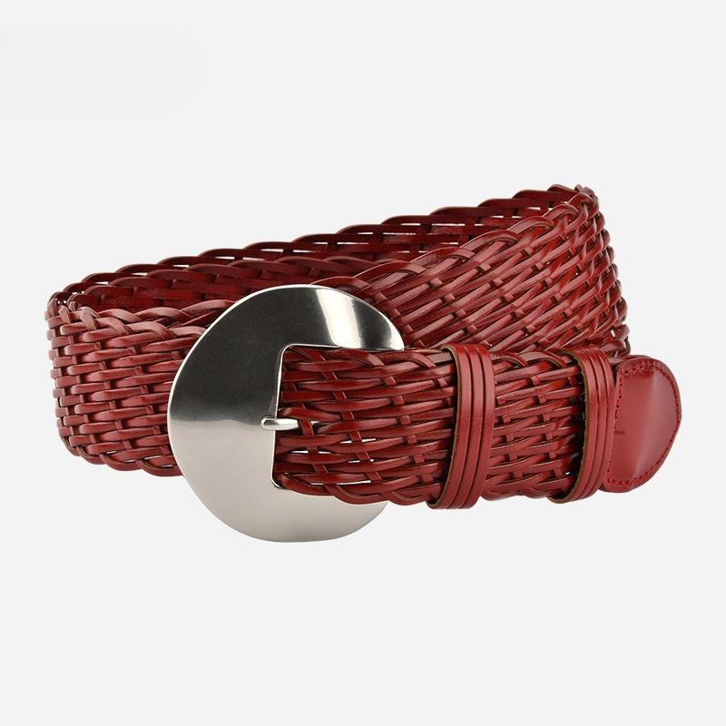 Ethnic Style Retro Woven Belt for Girls Bohemian Decorative Skirt Belt Leather Bran Paper Fashionable Waist Seal for Women