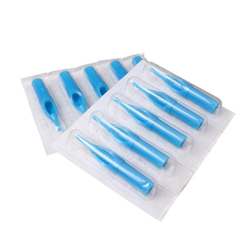 50 Disposable Blue Tattoo Needle Tips – RT DT FT Caps