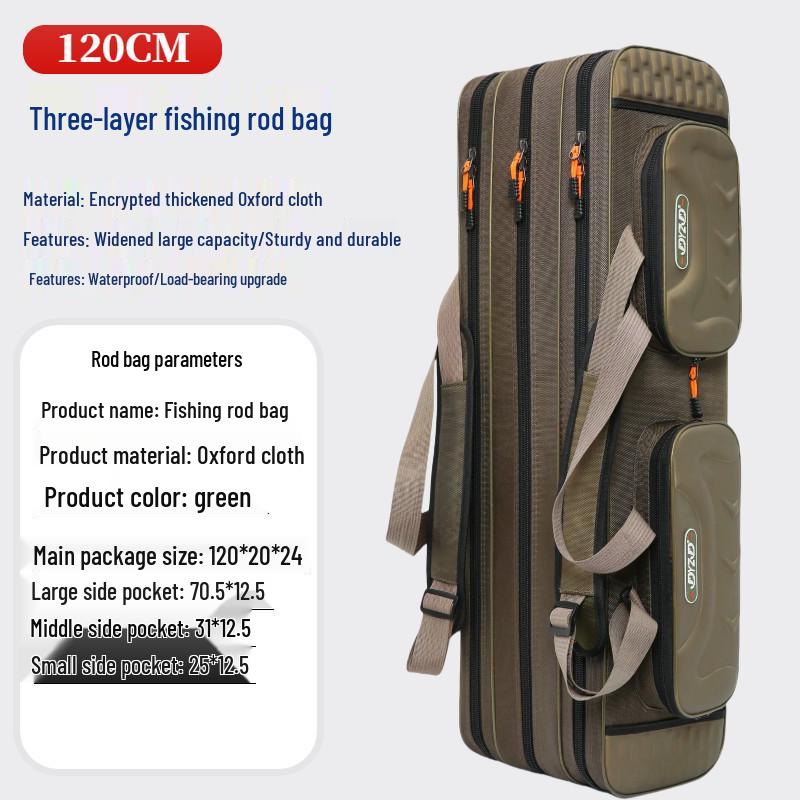 Waterproof Lightweight Fishing Rod Bag - Large Capacity & Portable Canvas, Multifunctional Good-Looking Sea Rod Bag.