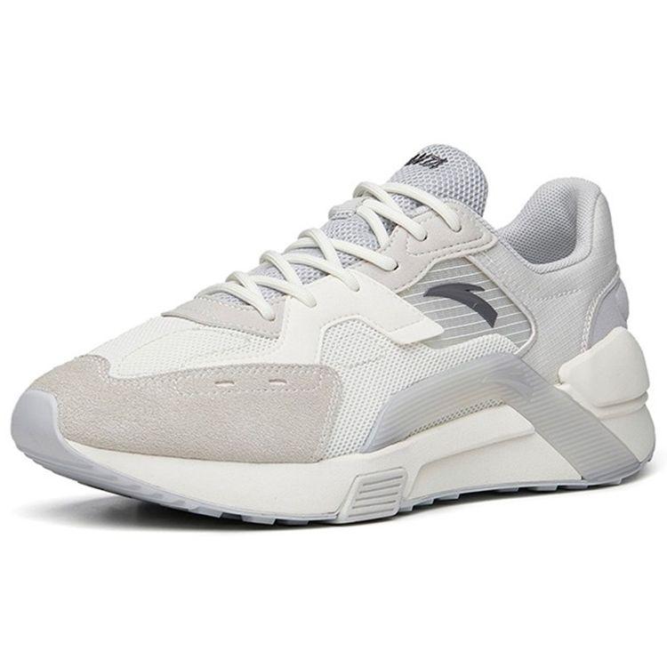 Anta Lifestyle Series Shock Absorbing Non-Slip Low-Top Sports Casual Shoes Men Sneakers White Gray 112228871-1