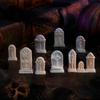 Miniature Tabletop Decor 10Pcs Mini Tombstone, 3D Printed Unpainted Gravestone Model Kit, Micro Cemetery Small Gravestones for Diorama Accessories,