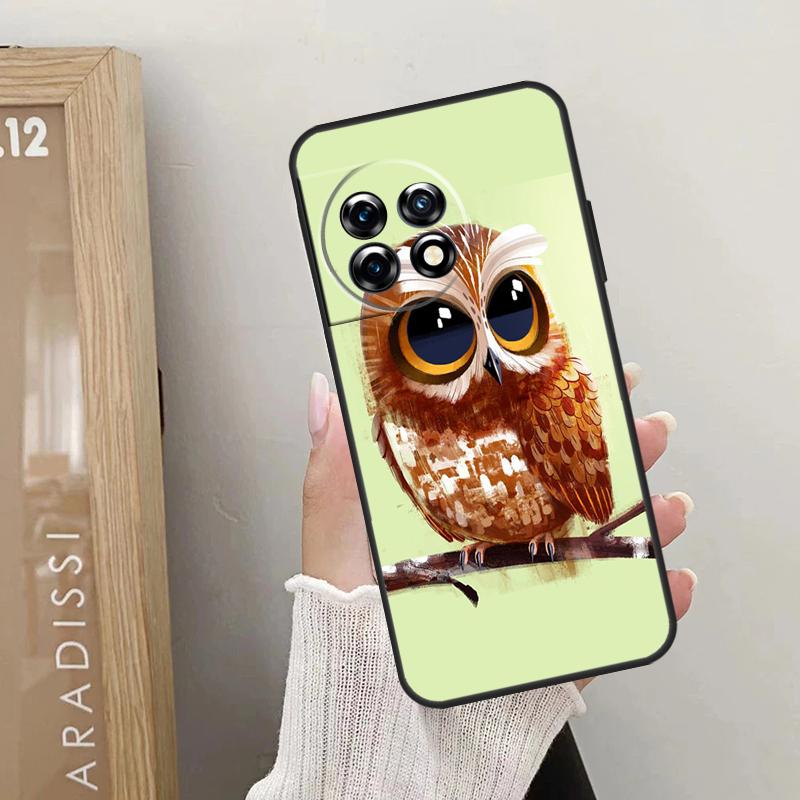 Süße Eulen-Cartoon-Hülle für OnePlus Nord 5 CE 3 4 Lite N20 N30 OnePlus 13T 13R 12R 10T 10R 10 11 12 13 15 Abdeckung