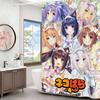 Nekopara Neko Anime Pattern Bathing Curtain Bathroom Shower Curtain Waterproof With 12 Hooks Home Deco