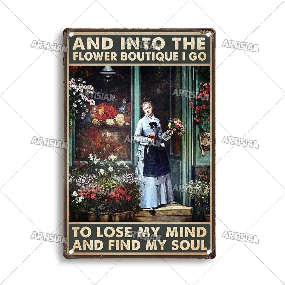 Artisian Gardening Metal Poster Flower Plant Tin Sign Decorative Wall Plaque for Garden Garage Bar Pub Club Hotel Cafe Kitch