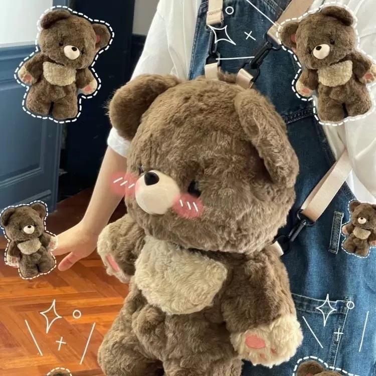 Teddy Plush Bear Backpack Cute Animal Student Backpack For Children And Teens