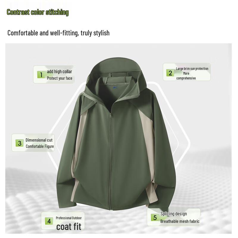 Warrior Men's Lightweight Hooded Color Block Sun Protection Jacket