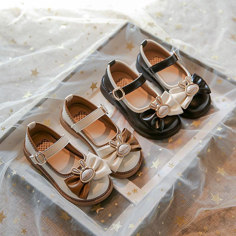 Spring Girl Shoes New Fashion Versatile Kid Shoes Comfort Soft Sole Anti Slip Princess Shoe Exquisite Elegant Cute Leather Shoe